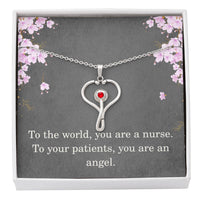 Load image into Gallery viewer, Nurse Necklace Nurse Christmas Gift Nurse Appreciation Gift To The World You Are A Nurse To Your Patients You Are An Angel
