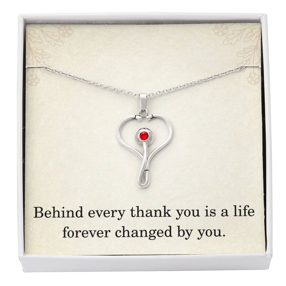 Nurse Necklace Nurse Christmas Gift Nurse Appreciation Gift Nursing Gift Behind Every Thank You Is A Life Forever Changed By You