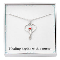 Load image into Gallery viewer, Healing Begins With A Nurse Nurse Necklace Nurse Christmas Gift Nurse Appreciation Gift Nursing Gift
