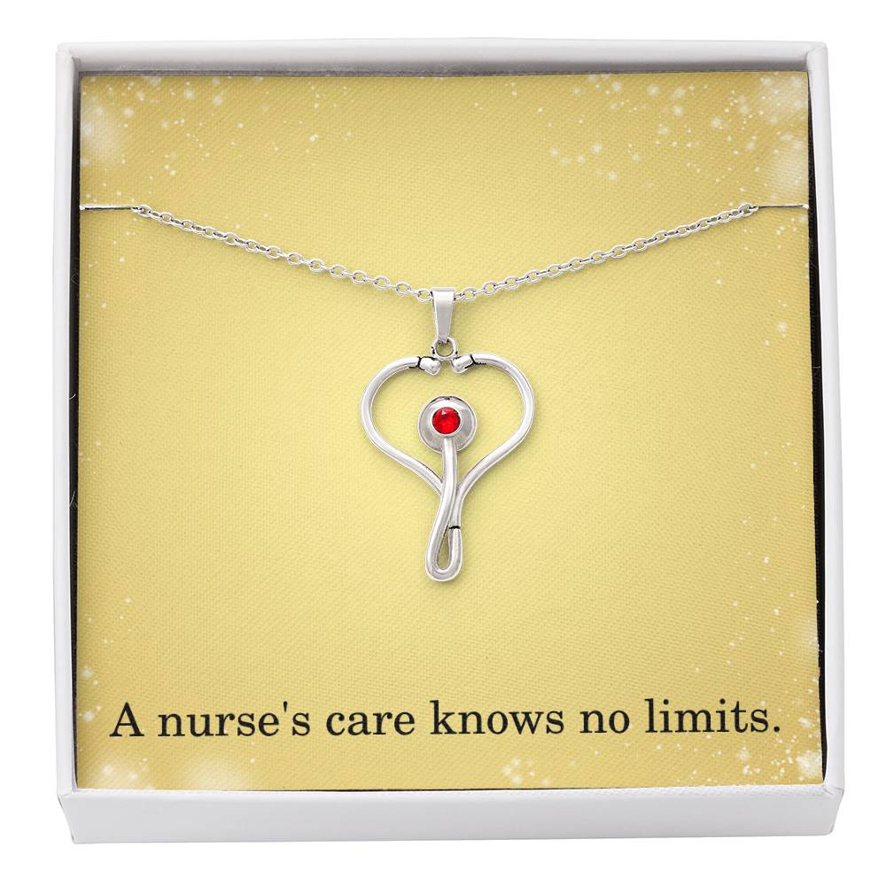 Nurse Necklace Nurse Christmas Gift Nurse Appreciation Gift Nursing Gift A Nurse's Care Knows No Limits