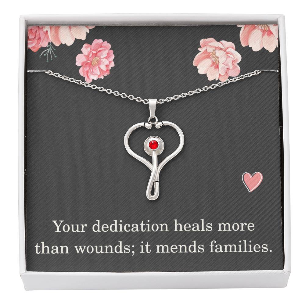 Nurse Necklace Nurse Christmas Gift Nurse Appreciation Gift Nursing Gift Your Dedication Heals More Than Wounds It Mends Families