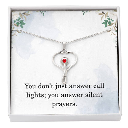 Nurse Necklace Nurse Christmas Gift Nurse Appreciation Gift Nursing Gift You Dont Just Answer Call Lights You Answer Silent Prayers