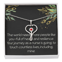 Load image into Gallery viewer, Future Nurse Christmas Gift Nurse Graduate Gift Future Nurse Gift Nurse  Stethoscope Necklace Christmas Gift The World Needs More People Like You
