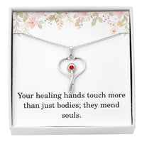 Load image into Gallery viewer, Nurse Necklace Gift for Christmas "Your Healing Hands Touch More Than Just Bodies"
