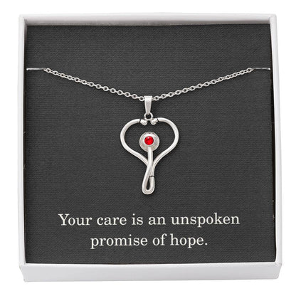 Nurse Necklace Nurse Christmas Gift Nurse Appreciation Gift Nursing Gift Your Care Is An Unspoken Promise Of Hope
