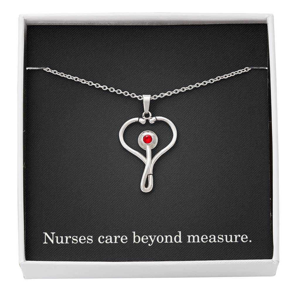 Nurses Care Beyond Measure Nurse Necklace Nurse Christmas Gift Nurse Appreciation Gift Nursing Gift