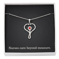 Load image into Gallery viewer, Nurses Care Beyond Measure Nurse Necklace Nurse Christmas Gift Nurse Appreciation Gift Nursing Gift
