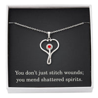 Load image into Gallery viewer, Nurse Necklace Nurse Christmas Gift Nurse Appreciation Gift Nursing Gift You Dont Just Stitch Wounds You Mend Shattered Spirits
