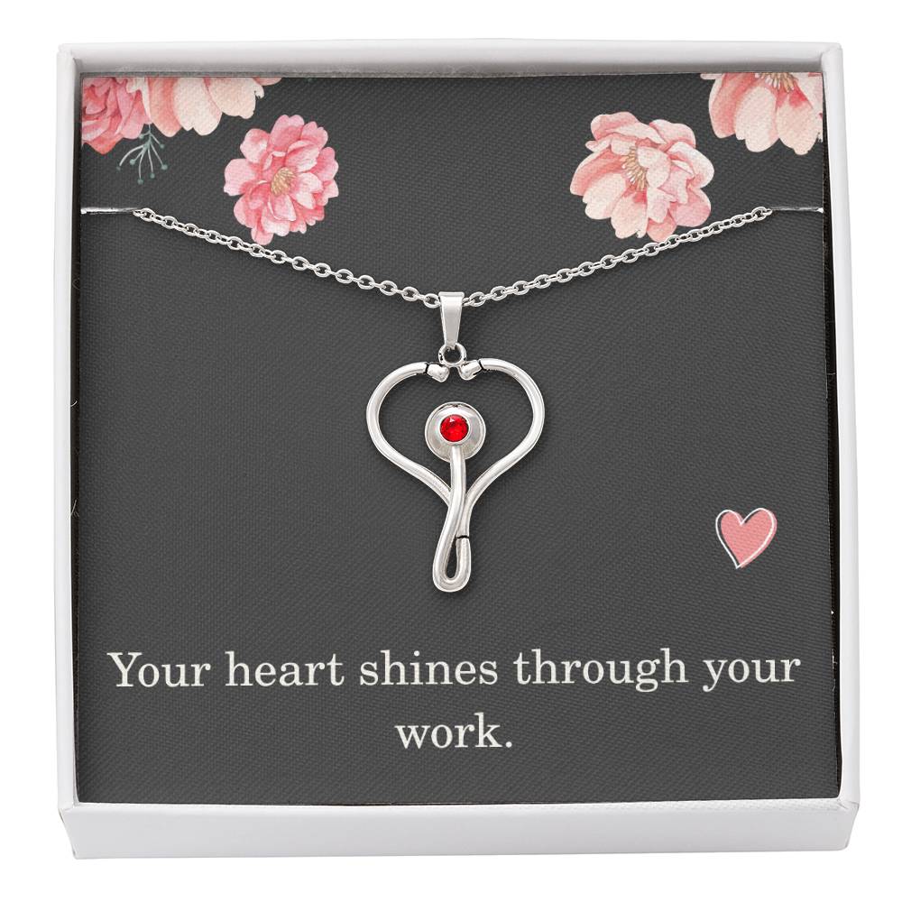 Nurse Necklace Nurse Christmas Gift Nurse Appreciation Gift Nursing Gift Your Heart Shines Through Your Work