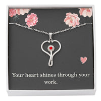 Load image into Gallery viewer, Nurse Necklace Nurse Christmas Gift Nurse Appreciation Gift Nursing Gift Your Heart Shines Through Your Work
