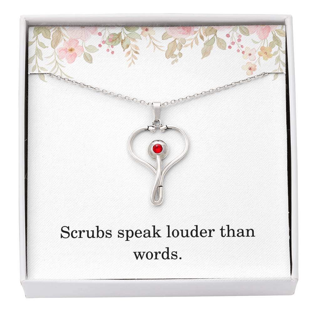 Nurse Necklace Nurse Christmas Gift Nurse Appreciation Gift Nursing Gift Scrubs Speak Louder Than Words