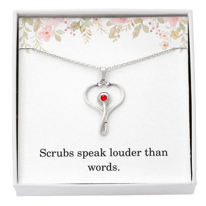 Nurse Necklace Nurse Christmas Gift Nurse Appreciation Gift Nursing Gift Scrubs Speak Louder Than Words