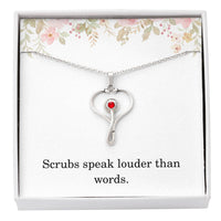 Load image into Gallery viewer, Nurse Necklace Nurse Christmas Gift Nurse Appreciation Gift Nursing Gift Scrubs Speak Louder Than Words
