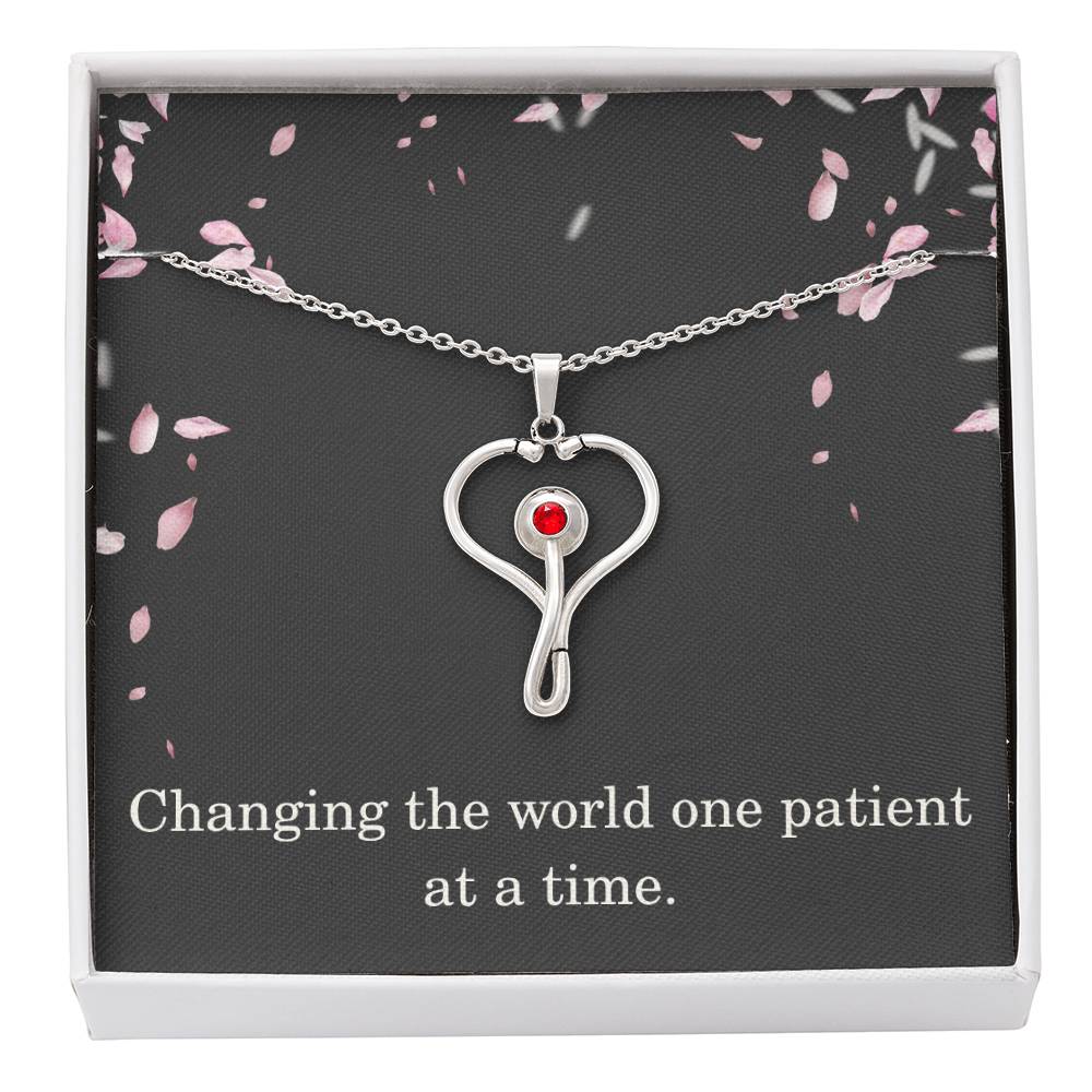 Nurse Necklace Nurse Christmas Gift Nurse Appreciation Gift Nursing Gift Changing The World One Patient At A Time