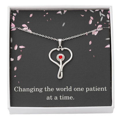 Nurse Necklace Nurse Christmas Gift Nurse Appreciation Gift Nursing Gift Changing The World One Patient At A Time