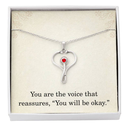 Nurse Necklace Nurse Christmas Gift Nurse Appreciation Gift Nursing Gift You Are The Voice That Reassures “You Will Be Okay”