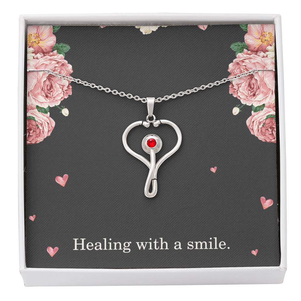 Healing With A Smile Nurse Necklace Nurse Christmas Gift Nurse Appreciation Gift Nursing Gift