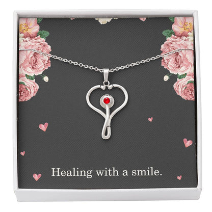 Healing With A Smile Nurse Necklace Nurse Christmas Gift Nurse Appreciation Gift Nursing Gift