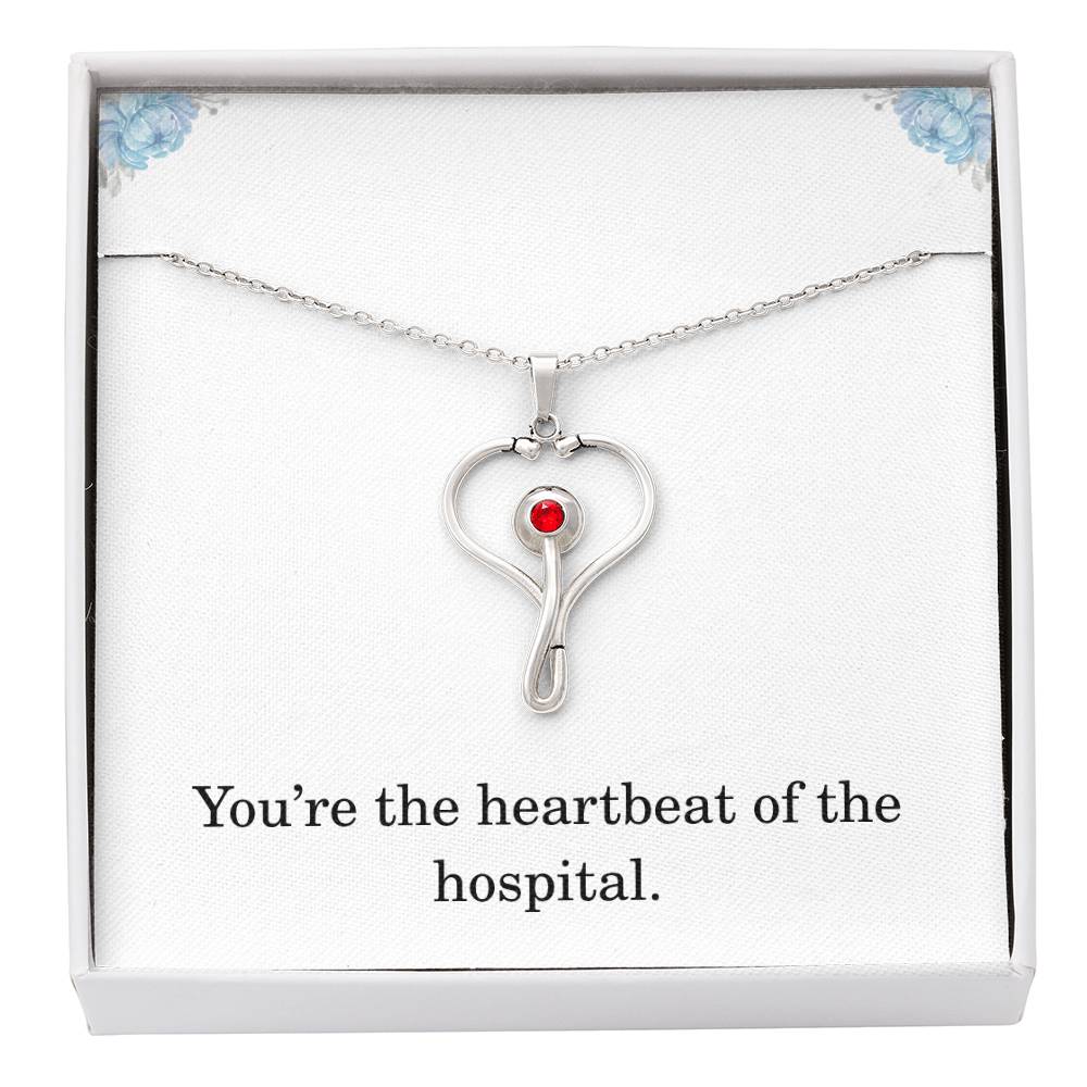 Nurse Necklace Nurse Christmas Gift Nurse Appreciation Gift Nursing Gift Youre The Heartbeat Of The Hospital
