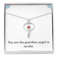 Load image into Gallery viewer, Nurse Necklace Nurse Christmas Gift Nurse Appreciation Gift Nursing Gift You Are The Guardian Angel In Scrubs
