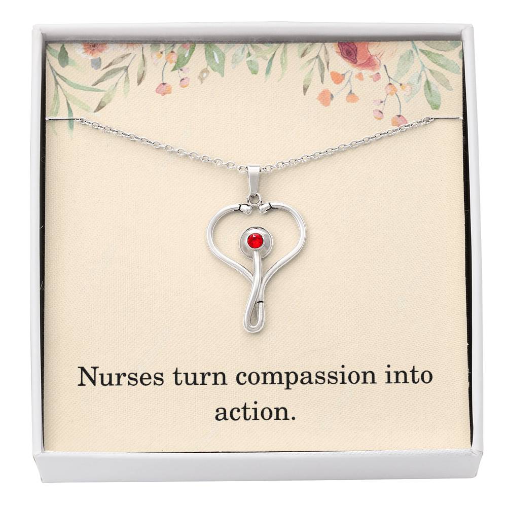 Nurse Necklace Nurse Christmas Gift Nurse Appreciation Gift Nursing Gift Nurses Turn Compassion Into Action