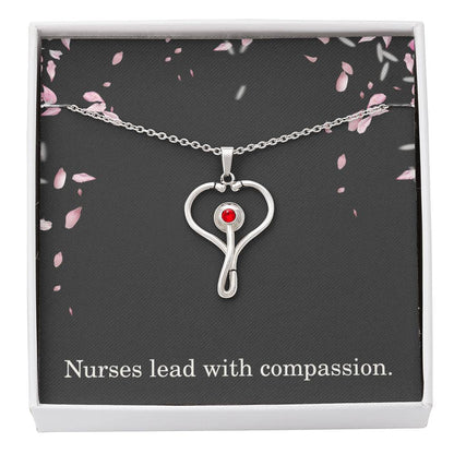 Nurses Lead With Compassion Nurse Necklace Nurse Christmas Gift Nurse Appreciation Gift Nursing Gift