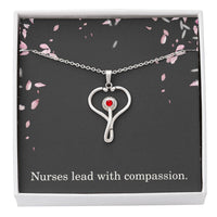 Load image into Gallery viewer, Nurses Lead With Compassion Nurse Necklace Nurse Christmas Gift Nurse Appreciation Gift Nursing Gift
