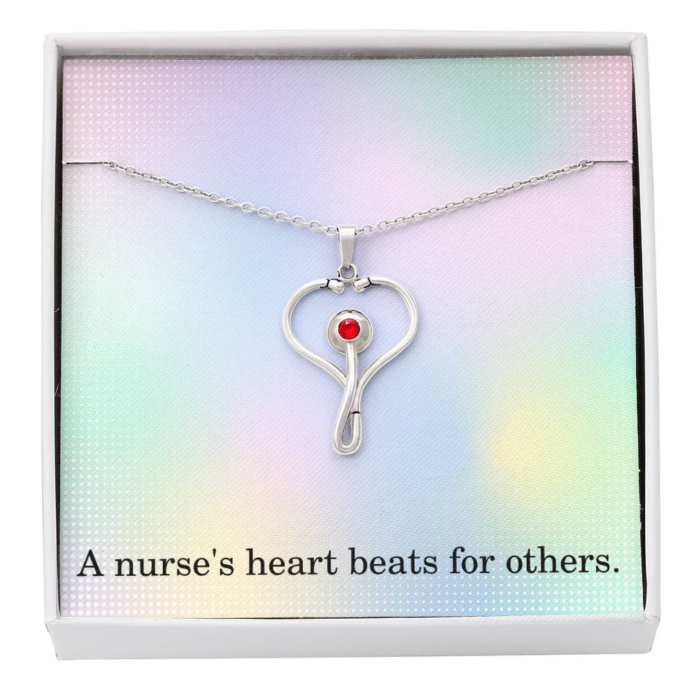 Nurse Necklace Nurse Christmas Gift Nurse Appreciation Gift Nursing Gift A Nurse's Heart Beats For Others