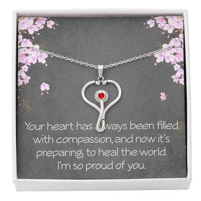 Stethoscope Necklace HeartScope Necklace Nursing School Graduation Gift Medical School Graduate Future Nurse Future Doctor Christmas Gift