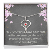 Load image into Gallery viewer, Stethoscope Necklace HeartScope Necklace Nursing School Graduation Gift Medical School Graduate Future Nurse Future Doctor Christmas Gift
