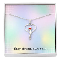 Load image into Gallery viewer, Stay Strong Nurse On Nurse Necklace Nurse Christmas Gift Nurse Appreciation Gift Nursing Gift
