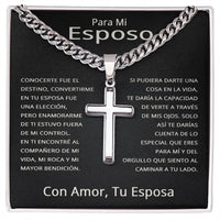 Load image into Gallery viewer, Regalo Para Esposo De Aniversario - Regalo De San Valentín O Cumpleanos - Collar Cruz Y Cadena Cubana
