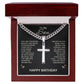 Birthday Gifts for Son - To My Son Necklace Stainless Steel Cross Necklace