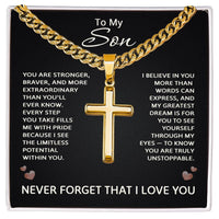 Load image into Gallery viewer, To My Son Stainless Steel Cross Necklace

