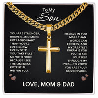 Load image into Gallery viewer, To My Son Stainless Steel Cross Pendant Necklace
