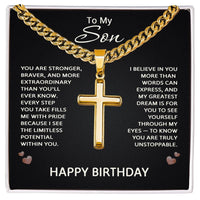 Load image into Gallery viewer, Birthday Gifts for Son - To My Son Necklace Stainless Steel Cross Necklace
