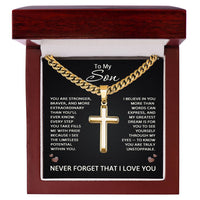 Load image into Gallery viewer, To My Son Stainless Steel Cross Necklace
