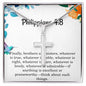 Philippians 4 8 Necklace Philippians 4_8 Gift Bible Verse Jewelry