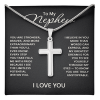 Load image into Gallery viewer, To My Nephew Cross Necklace - Nephew Gifts from Aunts and Uncles
