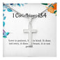 Love is patient love is kind It does not envy it does not boast it is not proud - 1 Corinthians 13:4 Necklace - Christian Gifts for Women - Cross Necklace for Women