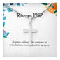 Rejoice in hope be patient in tribulation be constant in prayer - Romans 12:12 Necklace - Christian Gifts for Women - Cross Necklace for Women
