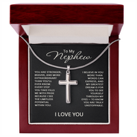 Load image into Gallery viewer, To My Nephew Cross Necklace - Nephew Gifts from Aunts and Uncles
