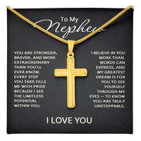 Load image into Gallery viewer, To My Nephew Cross Necklace - Nephew Gifts from Aunts and Uncles
