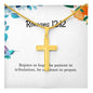 Rejoice in hope be patient in tribulation be constant in prayer - Romans 12:12 Necklace - Christian Gifts for Women - Cross Necklace for Women