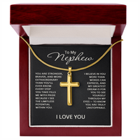 Load image into Gallery viewer, To My Nephew Cross Necklace - Nephew Gifts from Aunts and Uncles
