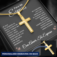 Load image into Gallery viewer, Regalo Personalizado Para Mi Esposa En Español - Collar Cruz Con Grabado De Esposo - Personalized Gift For Wife in Spanish
