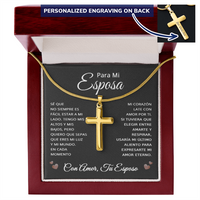 Load image into Gallery viewer, Regalo Personalizado Para Mi Esposa En Español - Collar Cruz Con Grabado De Esposo - Personalized Gift For Wife in Spanish
