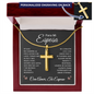 Regalo Personalizado Para Mi Esposa En Español - Collar Cruz Con Grabado De Esposo - Personalized Gift For Wife in Spanish
