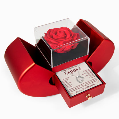 Para Mi Hermosa Esposa Collar – Regalo de Aniversario o Cumpleaños, Collar de Corazón con Mensaje de Amor de Esposo a Esposa