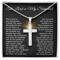 Load image into Gallery viewer, Psalm 23 Cross Necklace, "The Lord Is My Shepherd" - Christian Gift for Women
